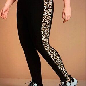 Ladies size Large Cheetah print  and black leggings